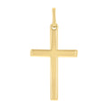 925 Sterling Silver Yellow-tone Unisex Without CZ Cross Religious Charm Pendant