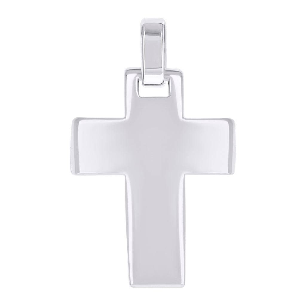 925 Sterling Silver Unisex Without CZ Cross Religious Charm Pendant
