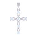 925 Sterling Silver Unisex Cubic-Zirconia Cross Religious Charm Pendant