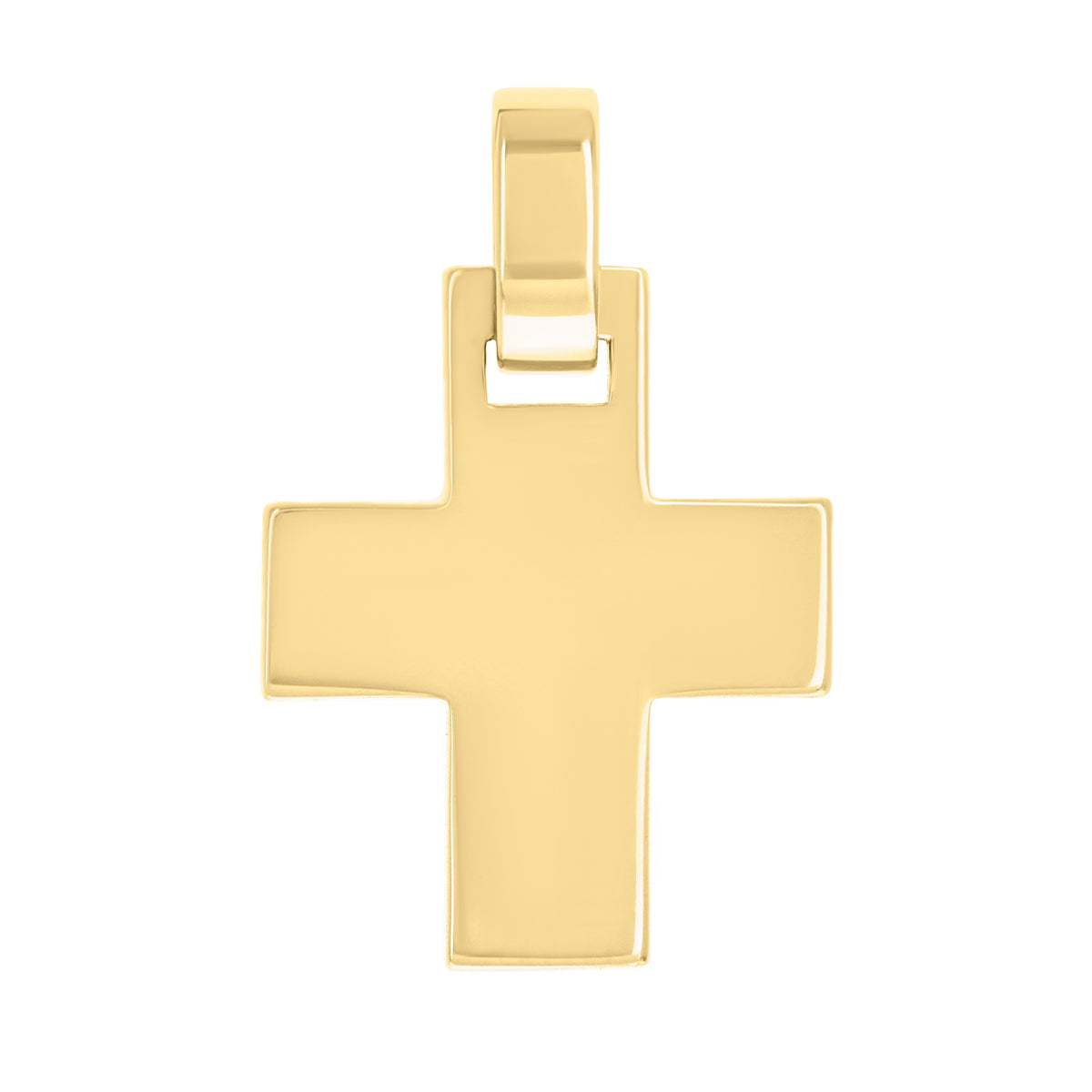 925 Sterling Silver Yellow-tone Unisex Without CZ Cross Religious Charm Pendant