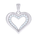 925 Sterling Silver Womens Cubic-Zirconia Heart Pendant