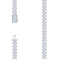 925 Sterling Silver Moissanite Cross Link Chain 10mm