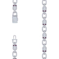 925 Sterling Silver Mens 25.42ct Moissanite Skull Link Chain Necklace 9.3mm Size 20 Inches