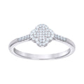 925 Sterling Silver Womens Cubic-Zirconia Clover Good Luck Ring