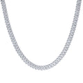 925 Sterling Silver Moissanite Square Cuban Chain Necklace 8mm