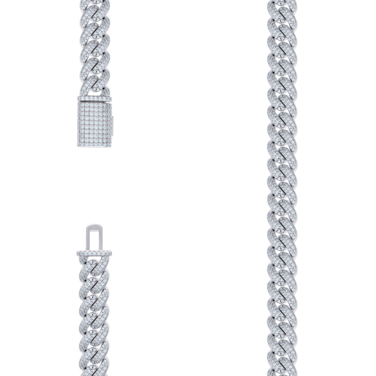 925 Sterling Silver 6.30ct Moissanite Cuban Chain Necklace 10mm