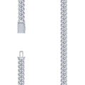 925 Sterling Silver 16.68ct Moissanite Cuban Chain Necklace 10mm Size 22 Inches