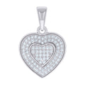 925 Sterling Silver Womens 0.35ct Moissanite Heart Pendant