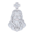 925 Sterling Silver Mens 5.92ct Round 0.54ct Baguette Moissanite Cross Jesus Religious Pendant