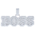 925 Sterling Silver Mens 4.62ct Round 3.52ct Baguette Moissanite BOSS Fashion Pendant
