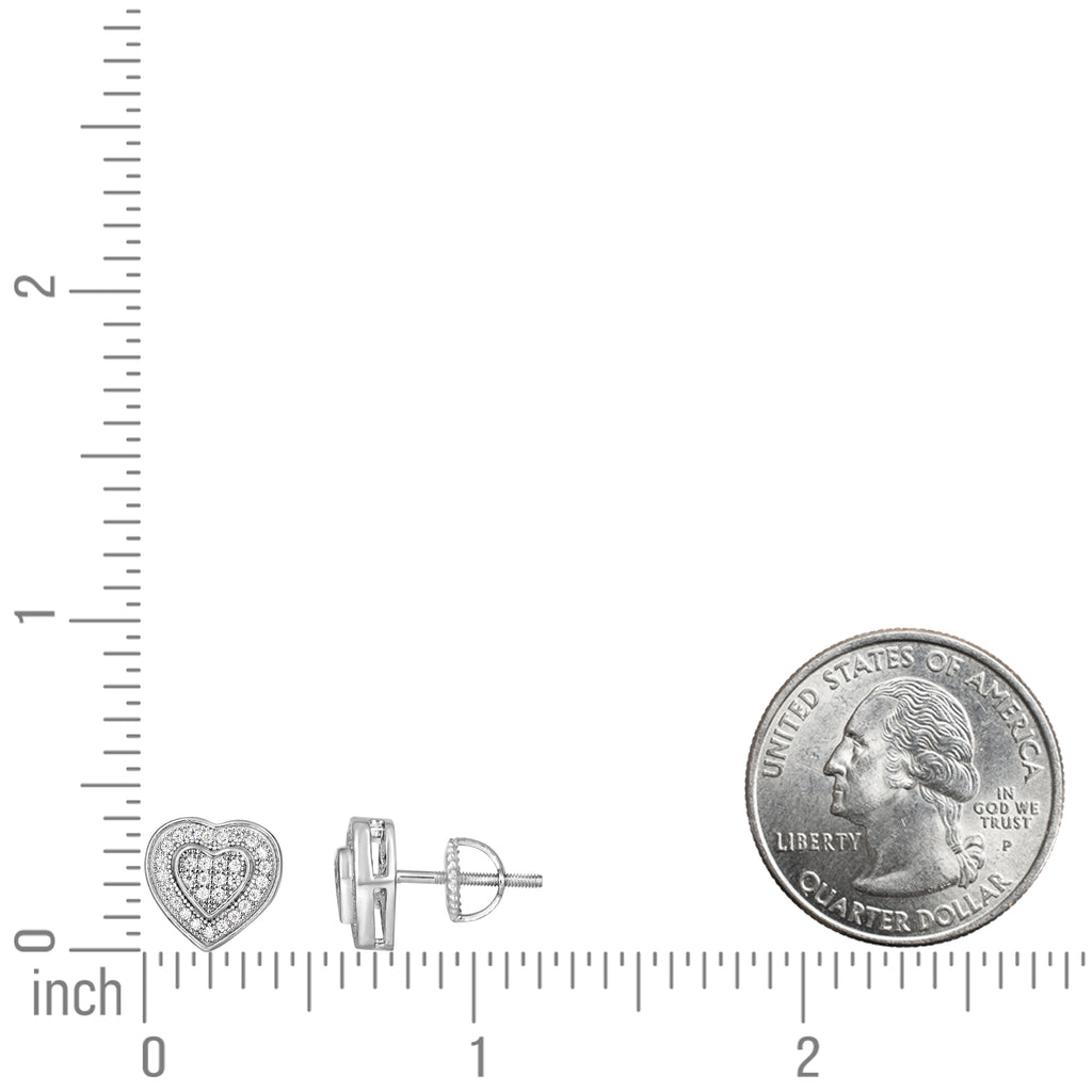 925 Sterling Silver Womens 0.26ct Moissanite Heart Stud Earrings