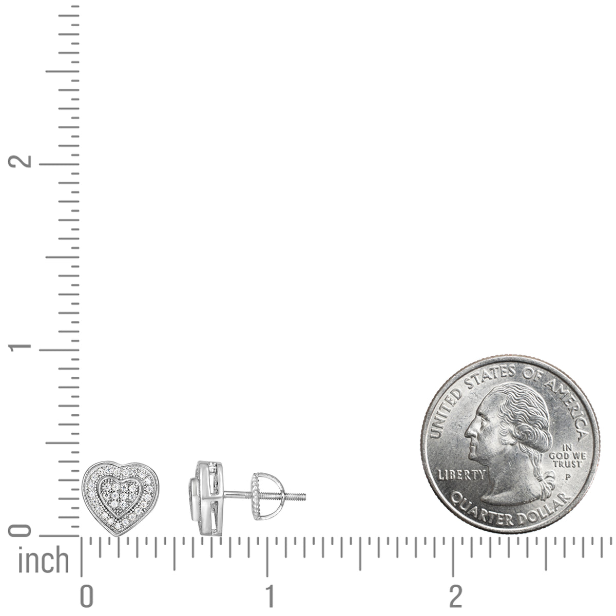 925 Sterling Silver Womens 0.26ct Moissanite Heart Stud Earrings