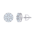 925 Sterling Silver Women Cubic-Zirconia Round Fashion Stud Earrings