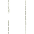 925 Silver Solid Pave Classic Figaro 3.0mm-9"