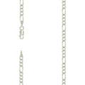 925 Silver Solid Pave Classic Figaro 4.0mm-7"