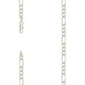 925 Silver Solid Pave Classic Figaro 6.0mm-16"