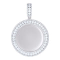 925 Sterling Silver Unisex Round 3.94ct Moissanite Memory Picture Frame Charm Pendant