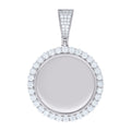 925 Sterling Silver Unisex Round 3.74ct Moissanite Memory Picture Frame Charm Pendant