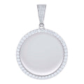 925 Sterling Silver Unisex Round 4.90ct Moissanite Memory Picture Frame Charm Pendant