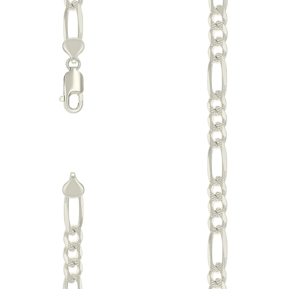 925 Silver Solid Pave Classic Figaro 8.0mm