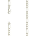 925 Silver Solid Pave Classic Figaro 8.0mm-9"