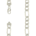 925 Silver Solid Pave Classic Figaro 13.0mm-24"