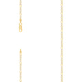925 Silver Pave Super Flat Figaro Chain 2.6mm-22"