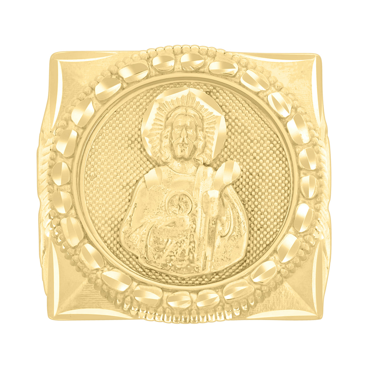 10K Yellow Gold Mens St. Jude Religious Ring