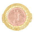 10K Two-tone Gold Mens Lady Liberty Symbol Ring
