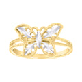 10K Two-tone Gold Womens Butterfly Fashion Ring