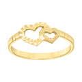 10K Yellow Gold Womens Double Heart Ring