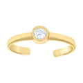 10K Yellow Gold Womens Cubic-Zirconia Fashion Toe Ring