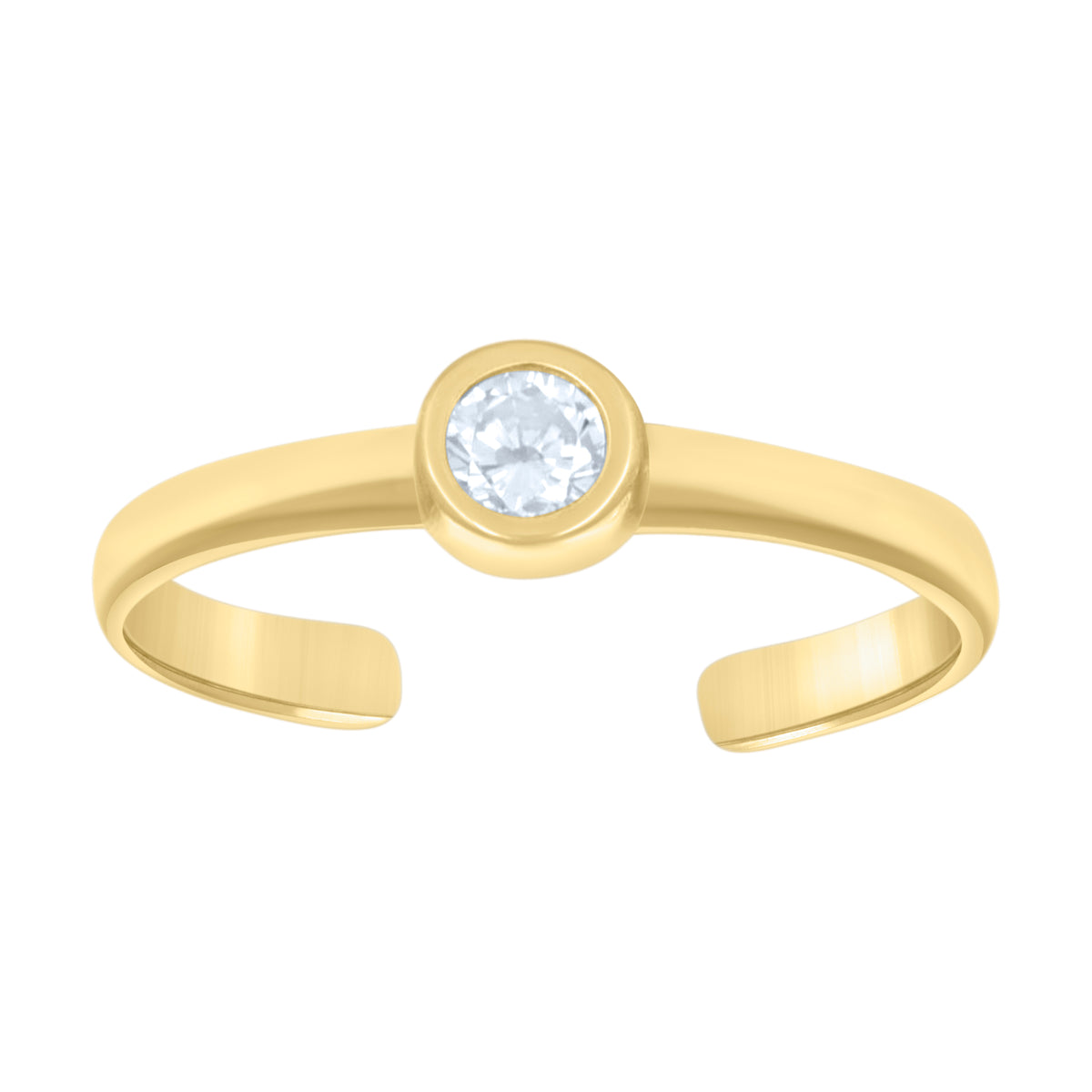 10K Yellow Gold Womens Cubic-Zirconia Fashion Toe Ring