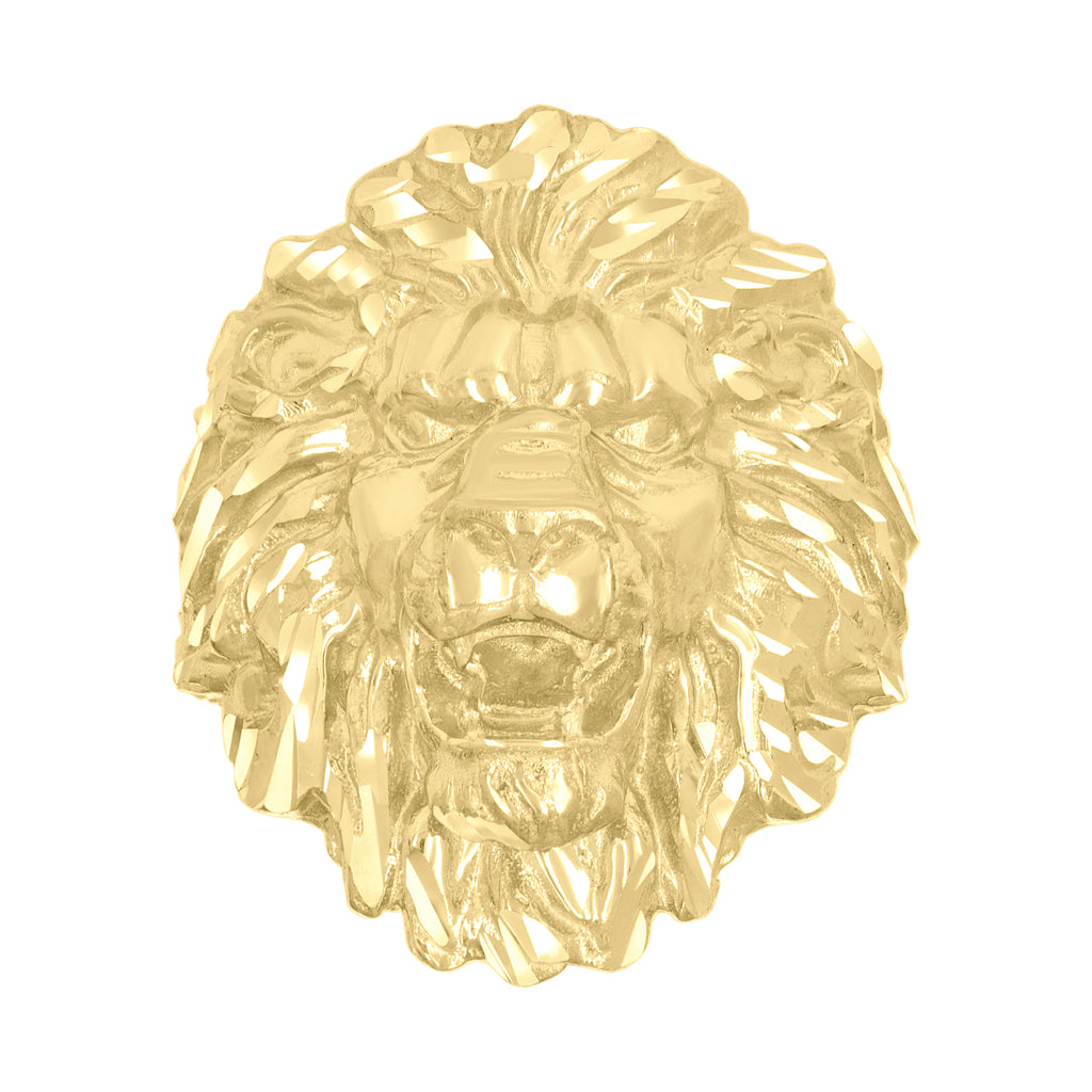 10K Yellow Gold Mens Leo/Lion Head Animal Wildlife Ring