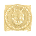 10K Yellow Gold Mens Leo/Lion Head Animal Wildlife Ring