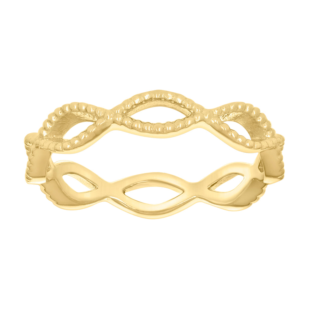 10K Yellow Gold Womens Infinity Love Ring