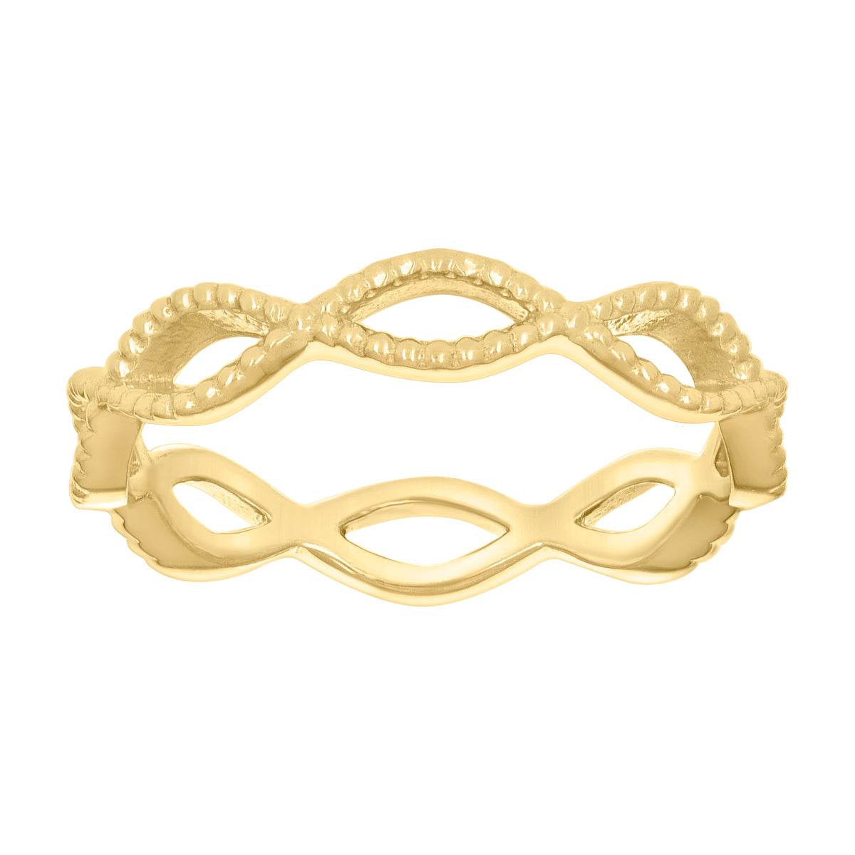 10K Yellow Gold Womens Infinity Love Ring