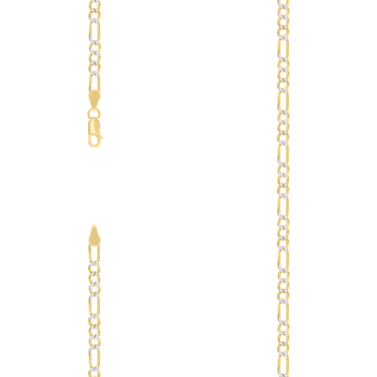 925 Silver Pave Super Flat Figaro Chain 4.0mm