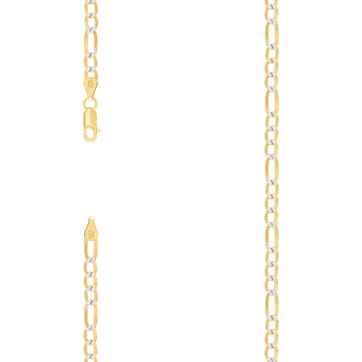 925 Silver Pave Super Flat Figaro Chain 4.7mm-20"