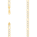 925 Silver Pave Super Flat Figaro Chain 6.7mm-20"