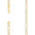 925 Silver Pave Super Flat Figaro Chain 7.5mm-18"