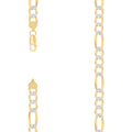 925 Silver Pave Super Flat Figaro Chain 8.2mm-22"