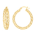 10K Yellow Gold Womens Hollow Round Hoop Earrings