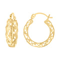 10K Yellow Gold Womens Hollow Round Hoop Earrings