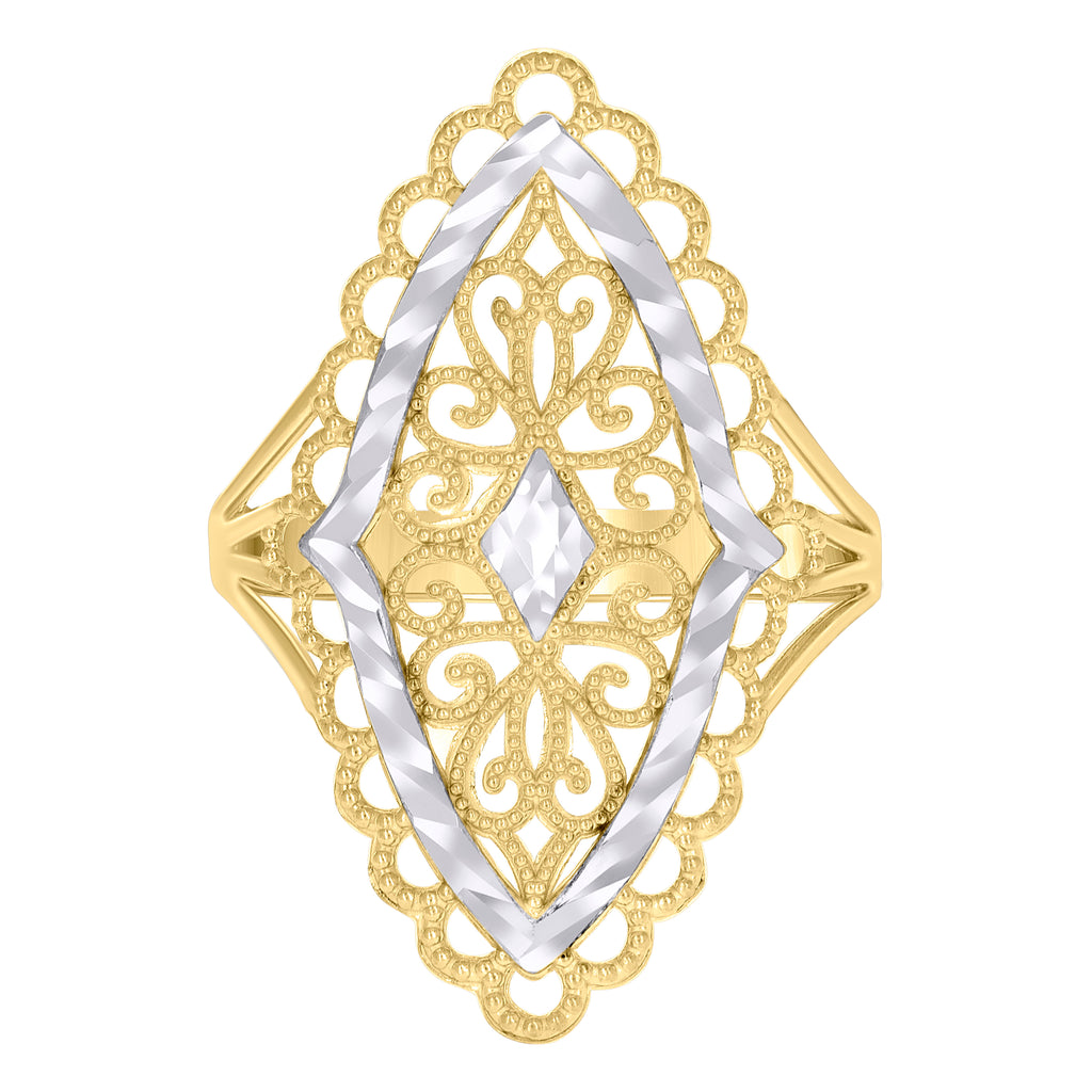 10K Two-tone Gold Womens Fashion Ring