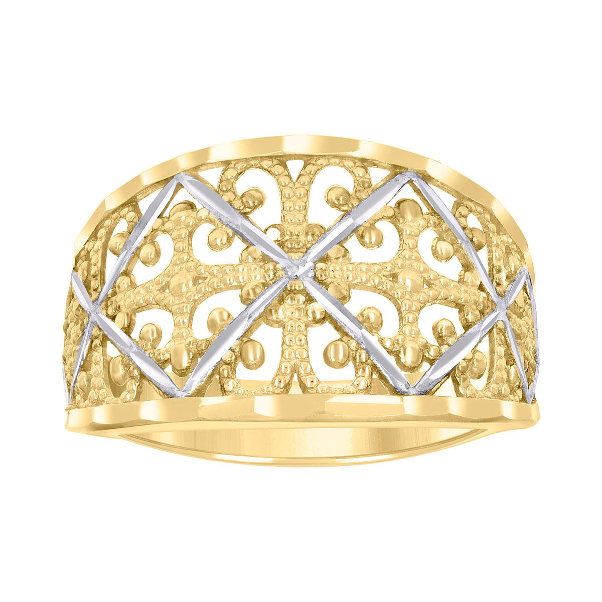 10K Two-tone Gold Womens Fashion Ring