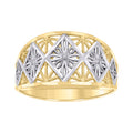 10K Two-tone Gold Womens Floral Fashion Ring
