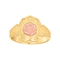 10K Two-tone Gold Womens Flower Fashion Ring
