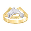 10K Two-tone Gold Womens Dolphins Fashion Ring