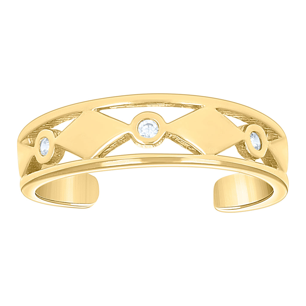 10K Yellow Gold Womens Cubic-Zirconia Fashion Toe Ring
